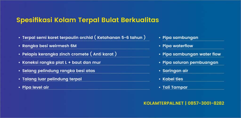 Spesifikasi Kolam Terpal Bulat Surabaya
